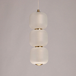 Подвесной светильник с 3-мя округлыми матовыми плафонами из белого стекла Golden Swirl варинант исполнения - 4 | Loft Concept в Твери