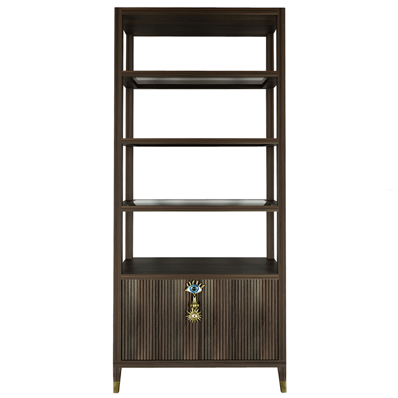 Стеллаж со стеклянными полками Elsa Dreams Walnut Орех в Твери | Loft Concept 