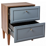 Тумба прикроватная серая из массива бука с 2-мя ящиками Wenge Light варинант исполнения - 4 | Loft Concept в Твери