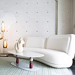 Дизайнерский журнальный стол на 2-х фигурных ножках с подстольем Lycad варинант исполнения - 3 | Loft Concept в Твери