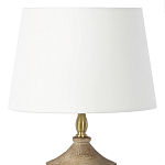 Настольная лампа деревянная с белым абажуром Wooden Table Lamp варинант исполнения - 5 | Loft Concept в Твери