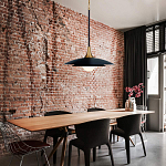 Подвесной светильник с плафоном в форме плоского купола и белой шарообразной лампой Eurofase варинант исполнения - 8 | Loft Concept в Твери