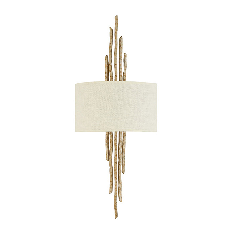 Бра с белым абажуром и элементами в виде натуральных веток Hinkley Золотой Бронза Белый Бежевый в Твери | Loft Concept 