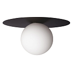 Потолочный светильник с белым шарообразным плафоном и черным круглым основанием Matisse варинант исполнения - 2 | Loft Concept в Твери