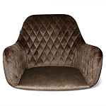 Барный стул со спинкой и подлокотниками на 4-х деревянных ножках Douglas Rhombus Коричневый Велюр варинант исполнения - 3 | Loft Concept в Твери