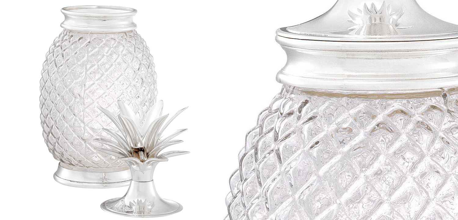 Ваза с крышкой Eichholtz Jar Hayworth silver Ваза с крышкой Eichholtz Jar Hayworth silver - Loft-Concept в Твери