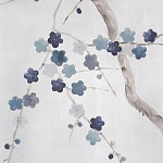 Обои ручная роспись Plum Blossom Inky Hokusai on Sterling Silver gilded silk варинант исполнения - 3 | Loft Concept в Твери