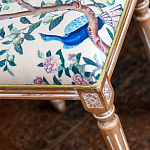 Банкетка одноместная из массива бука с цветочным принтом Beige Chinoiserie Garden Banquette варинант исполнения - 2 | Loft Concept в Твери