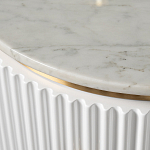 Тумбочка белая круглая с мраморной столешницей Thoroughbass варинант исполнения - 1 | Loft Concept в Твери