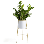 Кашпо из металла и латуни Elegance Elevated Planters белое варинант исполнения - 2 | Loft Concept в Твери