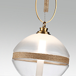 Подвесной светильник с круглым прозрачным плафоном и декоративной каменной вставкой Tectona  варинант исполнения - 5 | Loft Concept в Твери