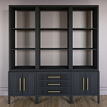 Модульный стеллаж Primo из трех составных элементов Черный дуб варинант исполнения - 2 | Loft Concept в Твери