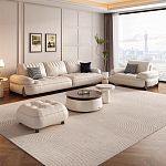 Пуф кожаный с каркасом из массива дерева Furniture Medieval варинант исполнения - 1 | Loft Concept в Твери