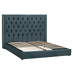 Кровать двуспальная зеленая с основанием из массива дерева с мягким изголовьем Velour Beds варинант исполнения - 1 | Loft Concept в Твери