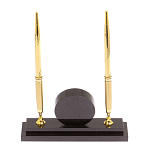 Часы настольные с двумя ручками из натурального камня Stone Clock варинант исполнения - 3 | Loft Concept в Твери