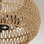 Потолочный светильник с плафоном из плетеного джута и черным каркасом Quoizel варинант исполнения - 6 | Loft Concept в Твери