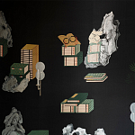 Обои ручная роспись The Art of Learning and Steps for the Flowers by Teo Yang Original colourway on Pitch dyed silk варинант исполнения - 1 | Loft Concept в Твери