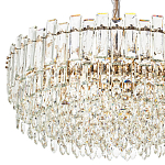 Круглая многоярусная люстра с хрустальным декором Cascade Waterfall Chandelier 18 варинант исполнения - 3 | Loft Concept в Твери