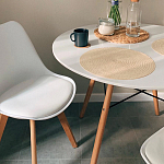 Стул с основой из пластика и мягким сиденьем Arvika White варинант исполнения - 9 | Loft Concept в Твери