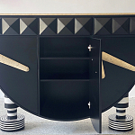 Дизайнерский комод полукруглый черный с 3-мя фактурным ящиками Occasion варинант исполнения - 4 | Loft Concept в Твери