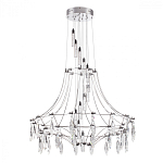 Люстра подвесная из металла с хрустальными прозрачными подвесками Quasar 81 варинант исполнения - 8 | Loft Concept в Твери