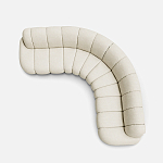 Диван Limoges полукруглой формы с обивкой букле молочного цвета варинант исполнения - 2 | Loft Concept в Твери