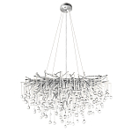 Люстра подвесная с прозрачными стеклянными подвесками в форме капель Диаметр 80 см Droplet Chandelier варинант исполнения - 2 | Loft Concept в Твери