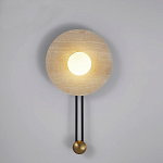 Бра круглое с каменным основанием и плафоном из стекла в форме шара Shaw Marble Lighting варинант исполнения - 5 | Loft Concept в Твери