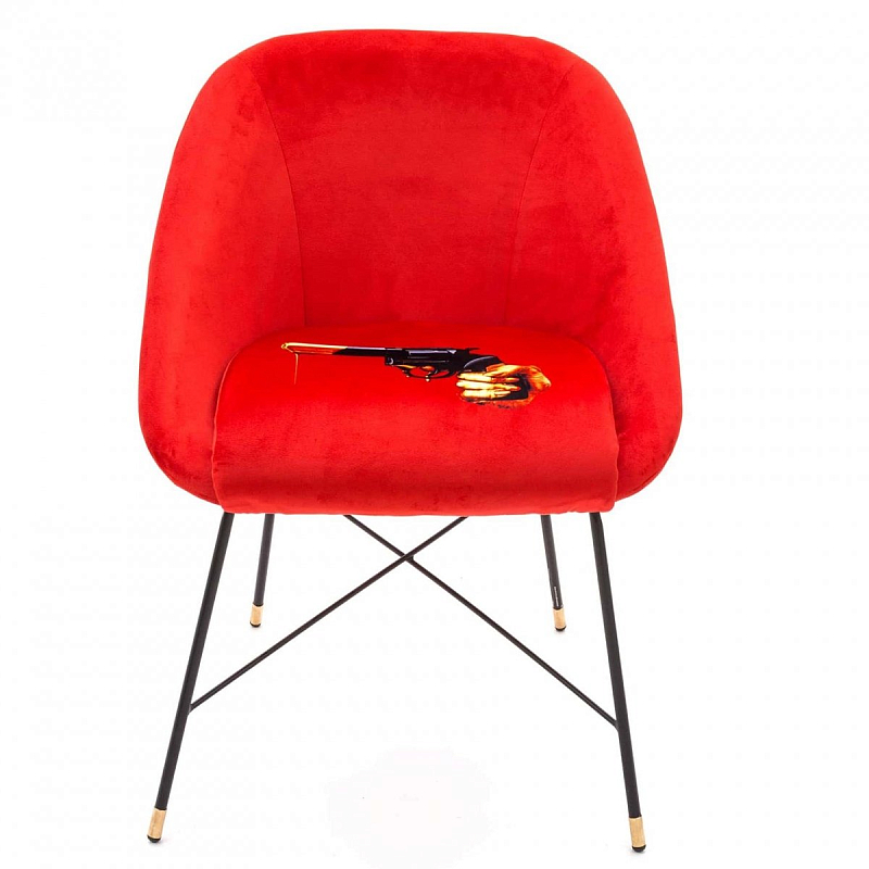 Полукресло Seletti Padded Chair Revolver Черный Красный Полукресло Seletti Padded Chair Revolver Черный Красный в Твери | Loft Concept