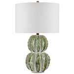 Настольная лампа с фактурным основанием с сочетании белого и зеленого цветов Festoon варинант исполнения - 3 | Loft Concept в Твери