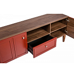 ТВ-тумба красная из массива бука с 2-мя дверками и ящиком Wenge Light варинант исполнения - 5 | Loft Concept в Твери