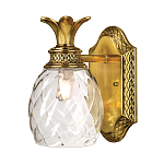 Бра для ванных комнат с прозрачным стеклянным плафоном в форме ананаса и декоративным основанием с рельефным узором Hinkley варинант исполнения - 1 | Loft Concept в Твери