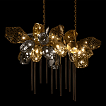 Люстра подвесная с 22-мя гранёными стеклянными плафонами с вертикальными подвесками Gilded Mirage  варинант исполнения - 4 | Loft Concept в Твери