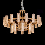 Люстра двухъярусная круглая с текстурными цилиндрическими плафонами Glimpse варинант исполнения - 6 | Loft Concept в Твери