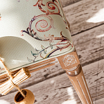 Банкетка из массива бука светло-зеленая с растительным орнаментом Raffael Angel Floral Banquette варинант исполнения - 3 | Loft Concept в Твери