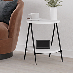 Стол приставной с 2-мя круглыми белыми столешницами ESSEL SIDE TABLE WHITE варинант исполнения - 5 | Loft Concept в Твери