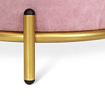 Банкетка круглая пыльно-розовый велюр на 4-х металлических ножках золотого цвета SANJAY варинант исполнения - 2 | Loft Concept в Твери