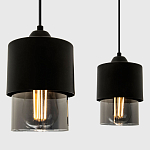 Подвесной светильник с 2-мя плафонами из дымчатого стекла Volta Flos Duo Hanging Lamp варинант исполнения - 3 | Loft Concept в Твери