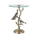 Столик с круглой стеклянной столешницей и корпусом в виде двух павлинов на ветке Table Two Peacocks варинант исполнения - 2 | Loft Concept в Твери