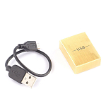 Зажигалка электронная с накладкой из натурального камня Малахит и с USB проводом для зарядки Stone Lighters варинант исполнения - 4 | Loft Concept в Твери