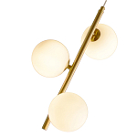 Подвесной светильник бронзового цвета с 3-мя белыми стеклянными шарообразными плафонами Bubble Chandelier варинант исполнения - 2 | Loft Concept в Твери