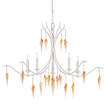 Люстра белая фактурная с подвесками из ракушек Study of Grace варинант исполнения - 2 | Loft Concept в Твери