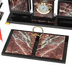 Настольный письменный набор из креноида и змеевика на бронзовых ножках Marble Accessory варинант исполнения - 3 | Loft Concept в Твери