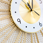 Часы настенные из металла в виде солнца с белым циферблатом Mirror Tower Clock варинант исполнения - 3 | Loft Concept в Твери