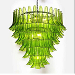 Люстра из семи ярусов зеленого стекла Independence варинант исполнения - 8 | Loft Concept в Твери