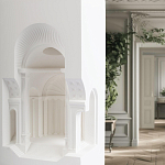 Встраиваемый в стену гипсовый светильник под покраску с арками и рельефными колоннами Antiquity Athena варинант исполнения - 10 | Loft Concept в Твери