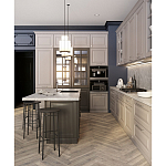 Угловая кухня с островом из массива дерева Amaline Kitchen Set варинант исполнения - 3 | Loft Concept в Твери