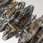 Люстра подвесная круглая с овальными подвесками из стекла дымчатого цвета Harlow Crystal Round варинант исполнения - 3 | Loft Concept в Твери