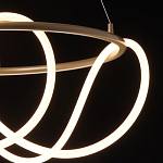 Люстра подвесная круглая золотого цвета с белыми изогнутыми световыми линиями Luke Lampco Tracer Lamp варинант исполнения - 5 | Loft Concept в Твери