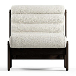 Кресло с деревянным каркасом и обивкой из белой ткани букле Medieval Furniture варинант исполнения - 3 | Loft Concept в Твери